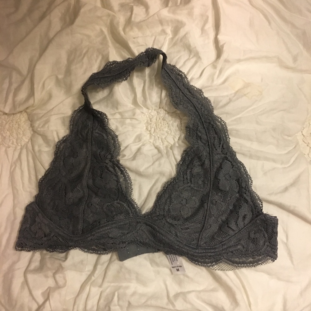 M tull tilt gray lace bralette